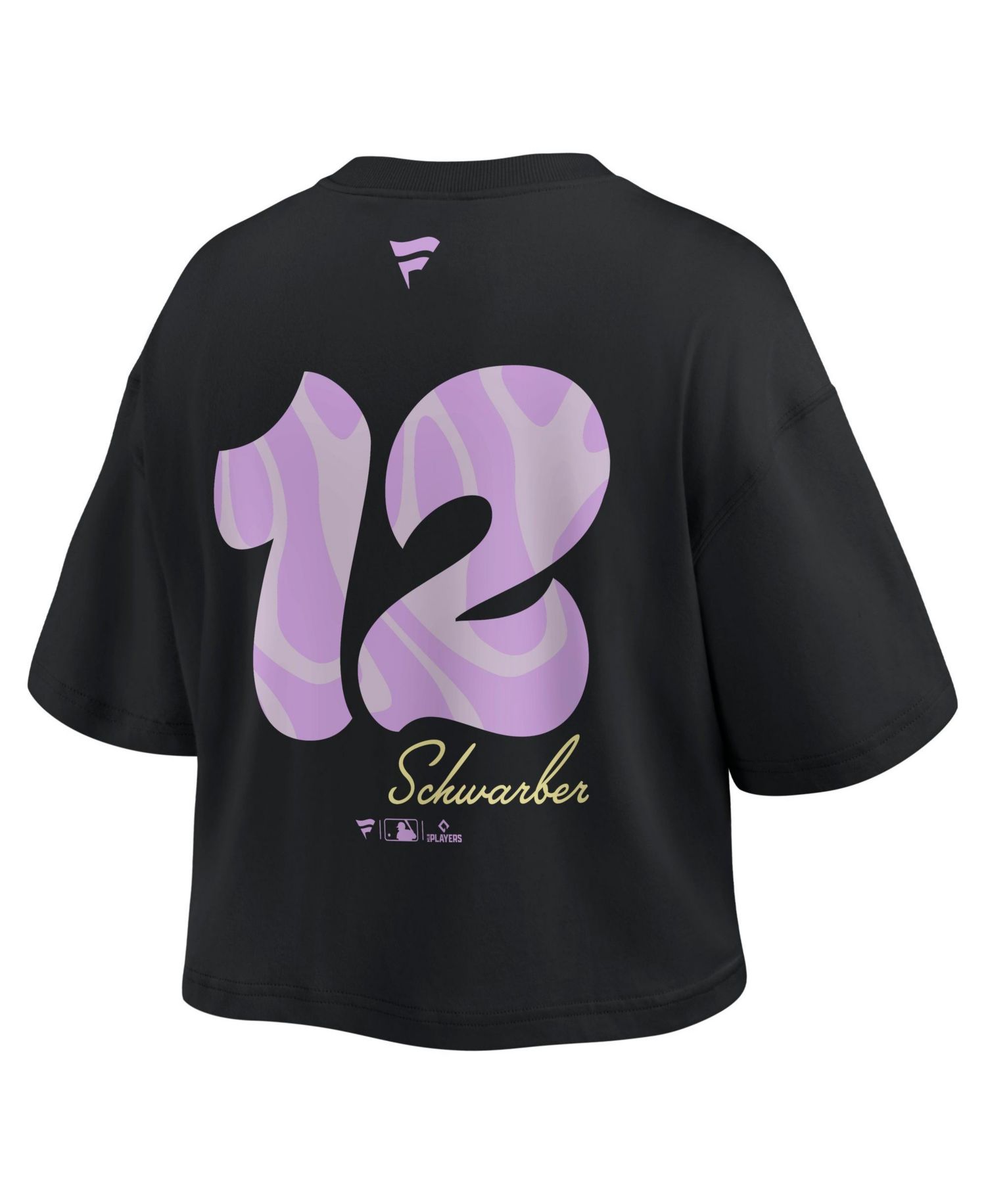 Women's Kyle Schwarber Black Philadelphia Phillies Name Number Cropped Top