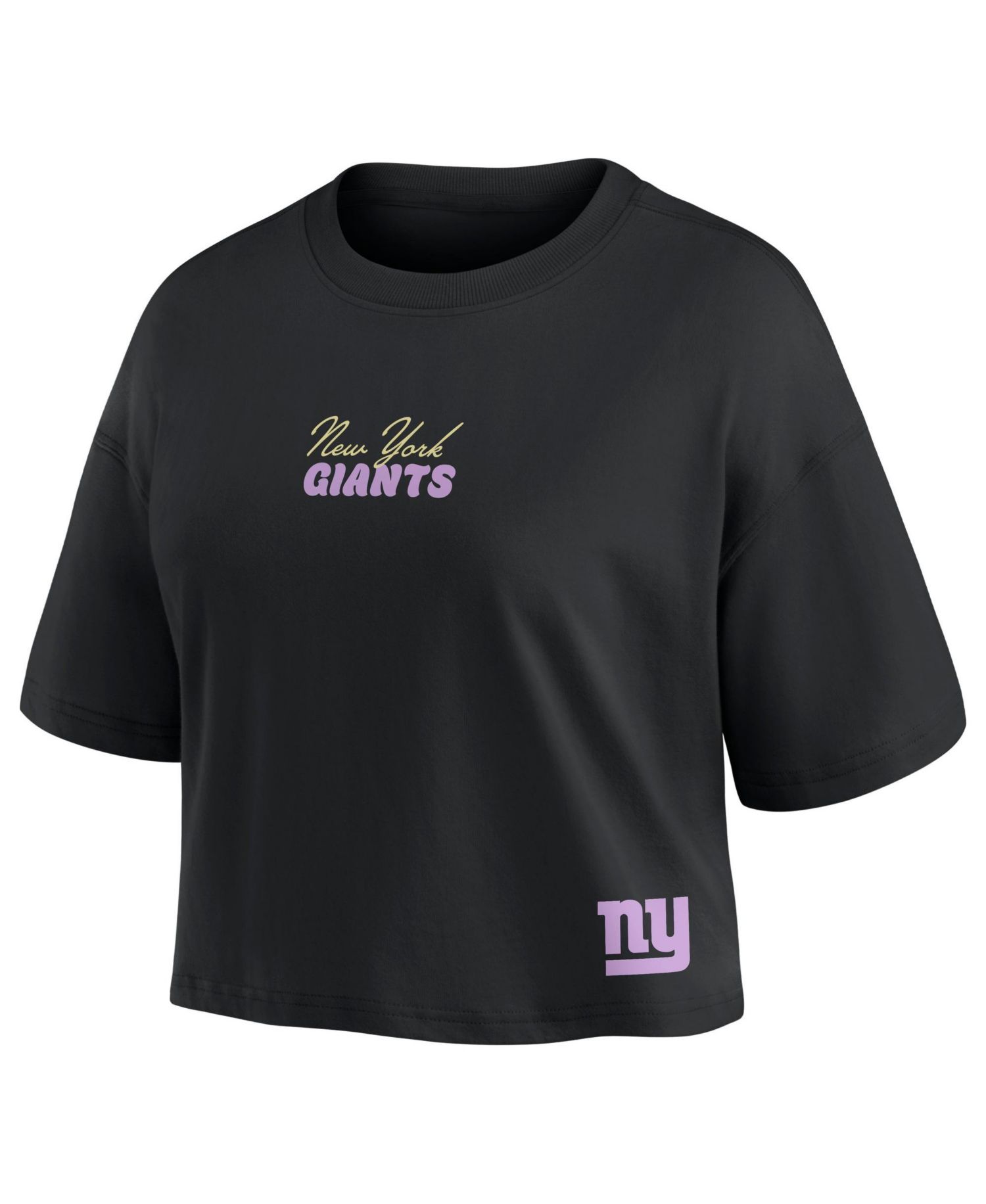 Women's Jaxson Dart Black New York Giants Fashion Cropped T-Shirt
