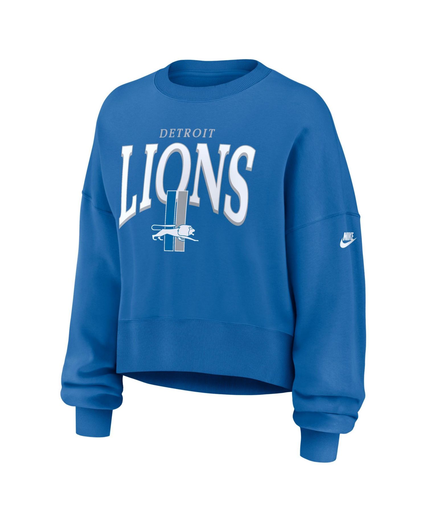 Women's Blue Detroit Lions Oversized Phoenix Fleece Sweatshirt
