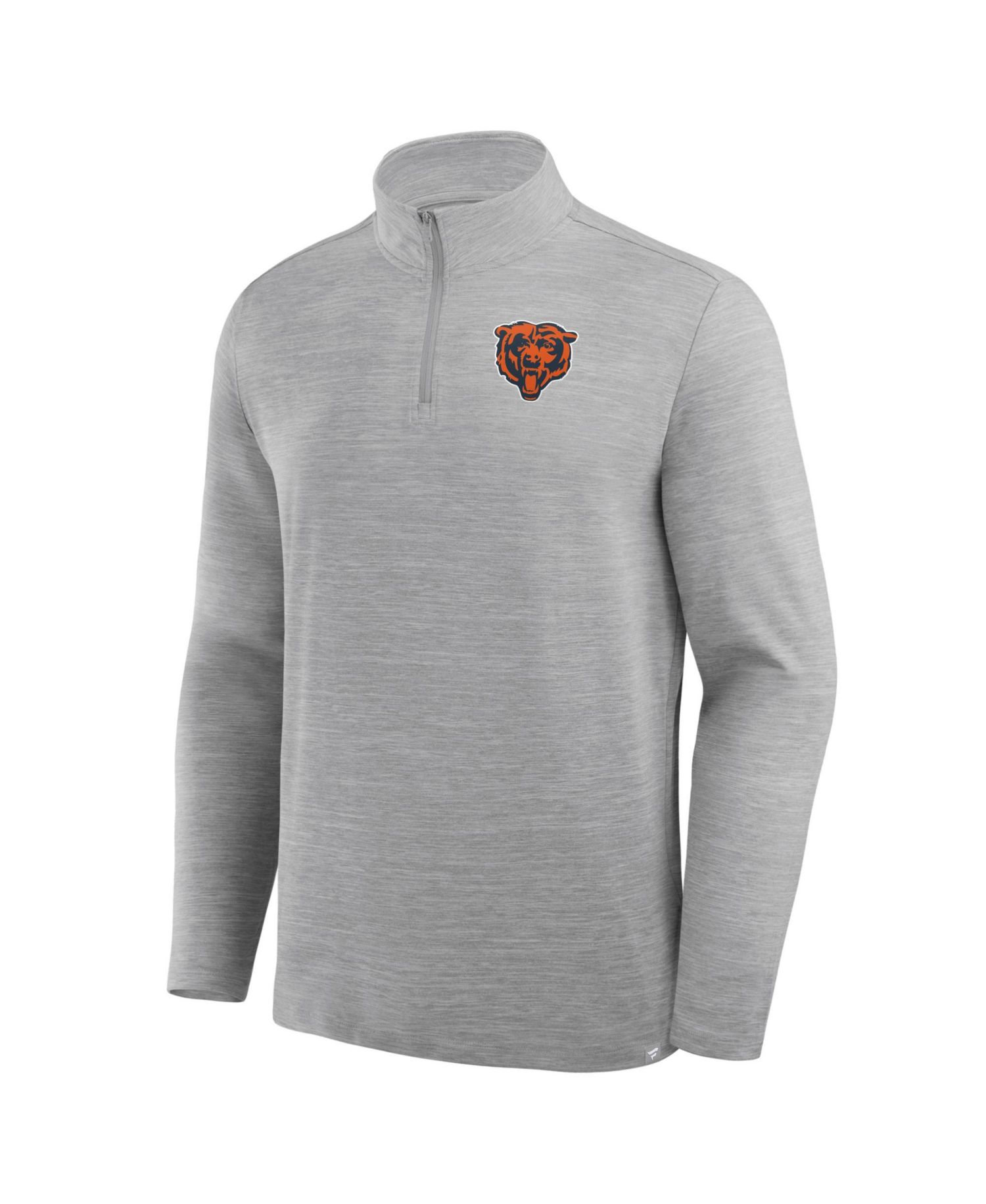 Men's Heather Gray Chicago Bears Clutch Quarter-Zip Pullover Sweatshirt