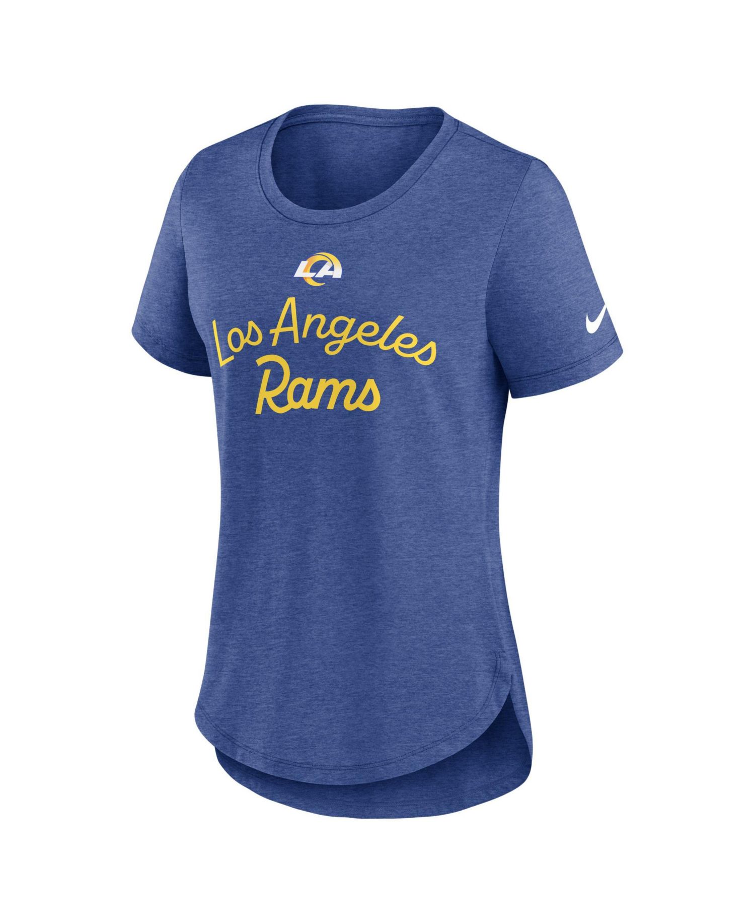 Women's Heather Royal Los Angeles Rams Strong Safety Tri-Blend T-Shirt