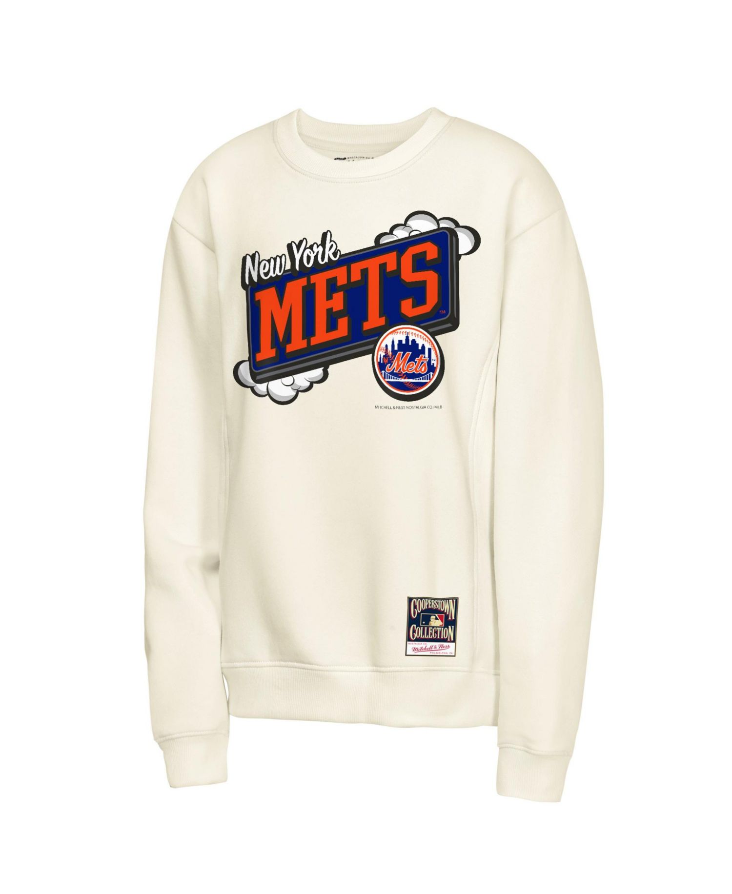 Big Boys and Girls Natural New York Mets Retro Billboard Sweatshirt