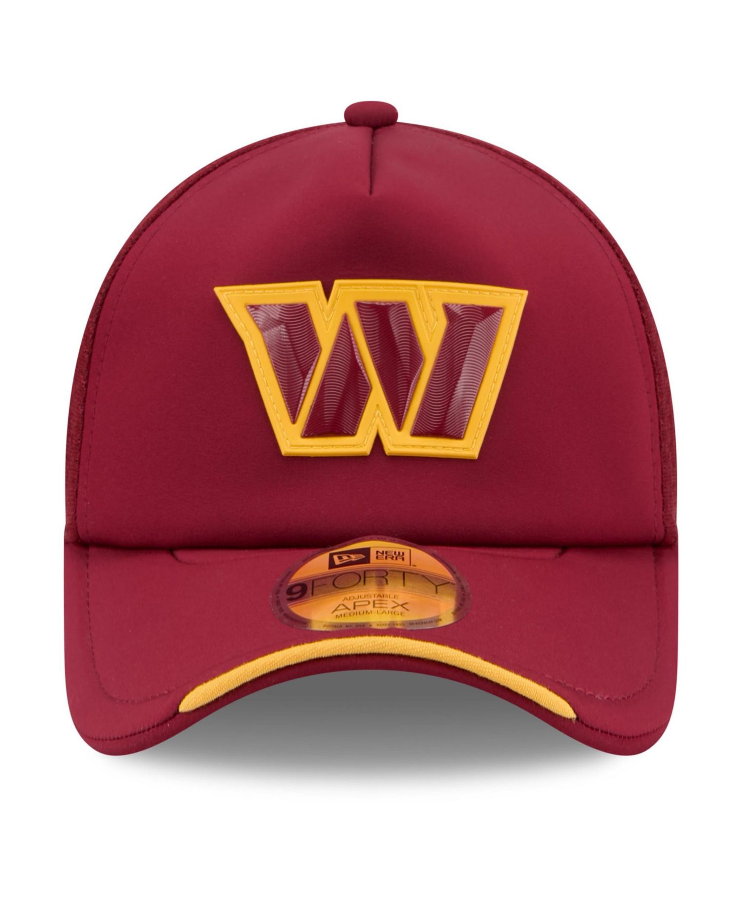 Men's Burgundy Washington Commanders 2026 Sideline Apex 9FORTY Adjustable Trucker Hat