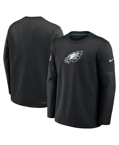 Men's Black Philadelphia Eagles Sideline Coaches Team Present Midweight Therma-FIT Sweatshirt