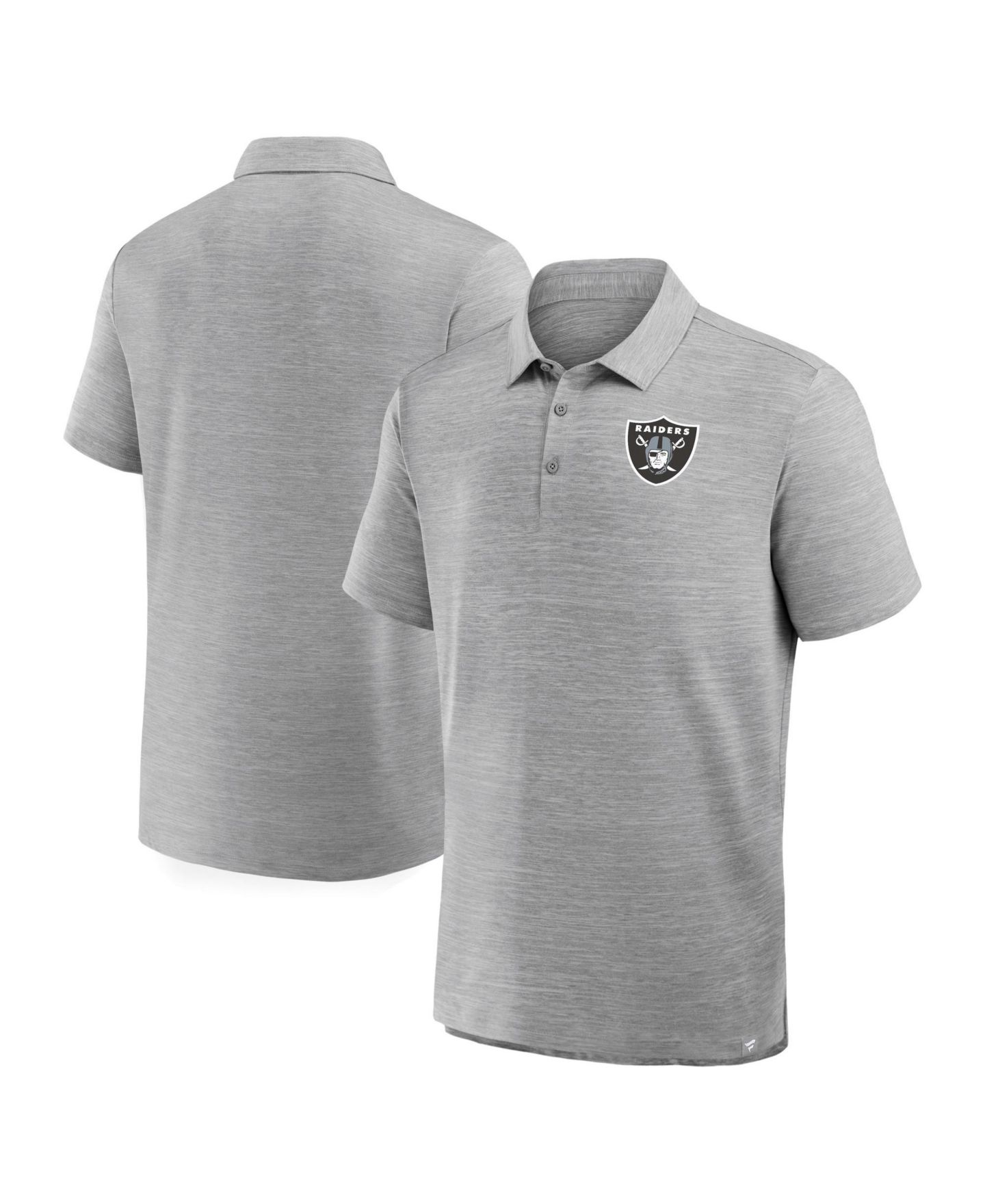 Мужское поло Fanatics Heather Gray Las Vegas Raiders Clutch Polo Shirt — фото 1