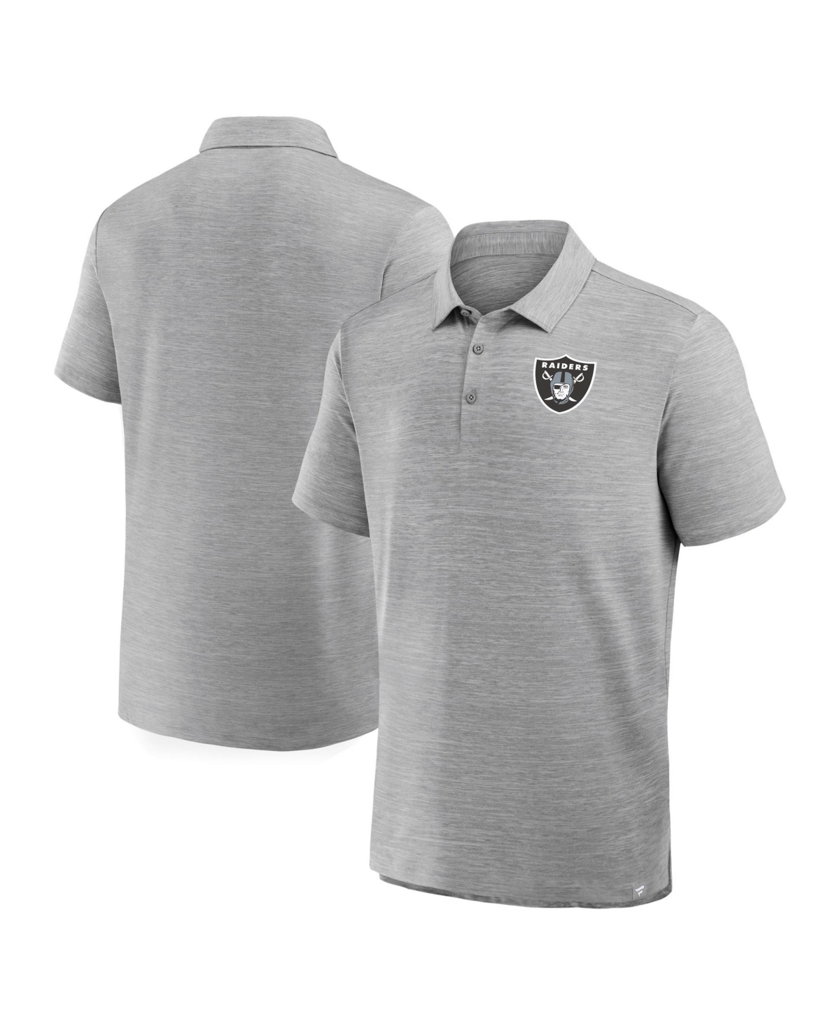 Fanatics Men's Heather Gray Las Vegas Raiders Clutch Polo Shirt - Heather Gray