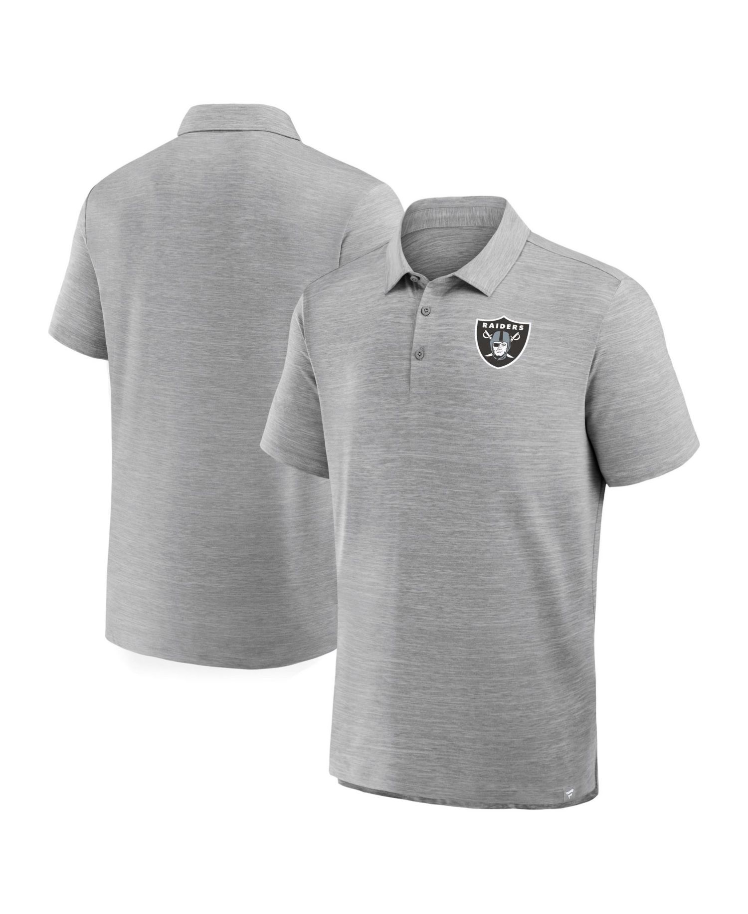 Men's Heather Gray Las Vegas Raiders Clutch Polo Shirt
