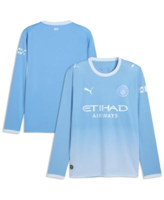Men's Light Blue Manchester City 2026/27 Home Replica Long Sleeve Jersey