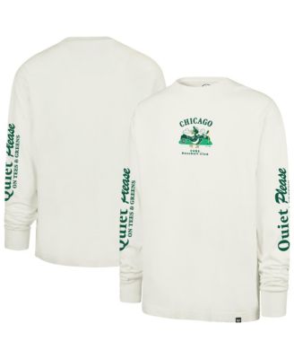 Men's Cream Chicago Cubs Quiet Please Foundation Long Sleeve T-Shirt