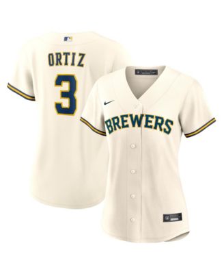 Women's Joey Ortiz Cream Milwaukee Brewers Home Replica Jersey