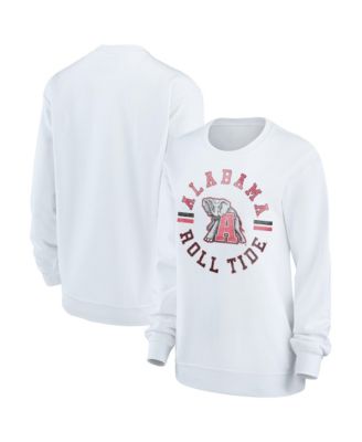 Women's White Alabama Crimson Tide Oversized Days Perfect Crew Sweatshirt