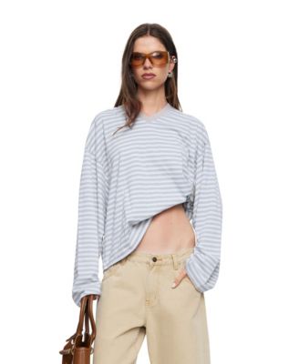 Women's Bloom Striped V-Neck Long-Sleeve T-Shirt
