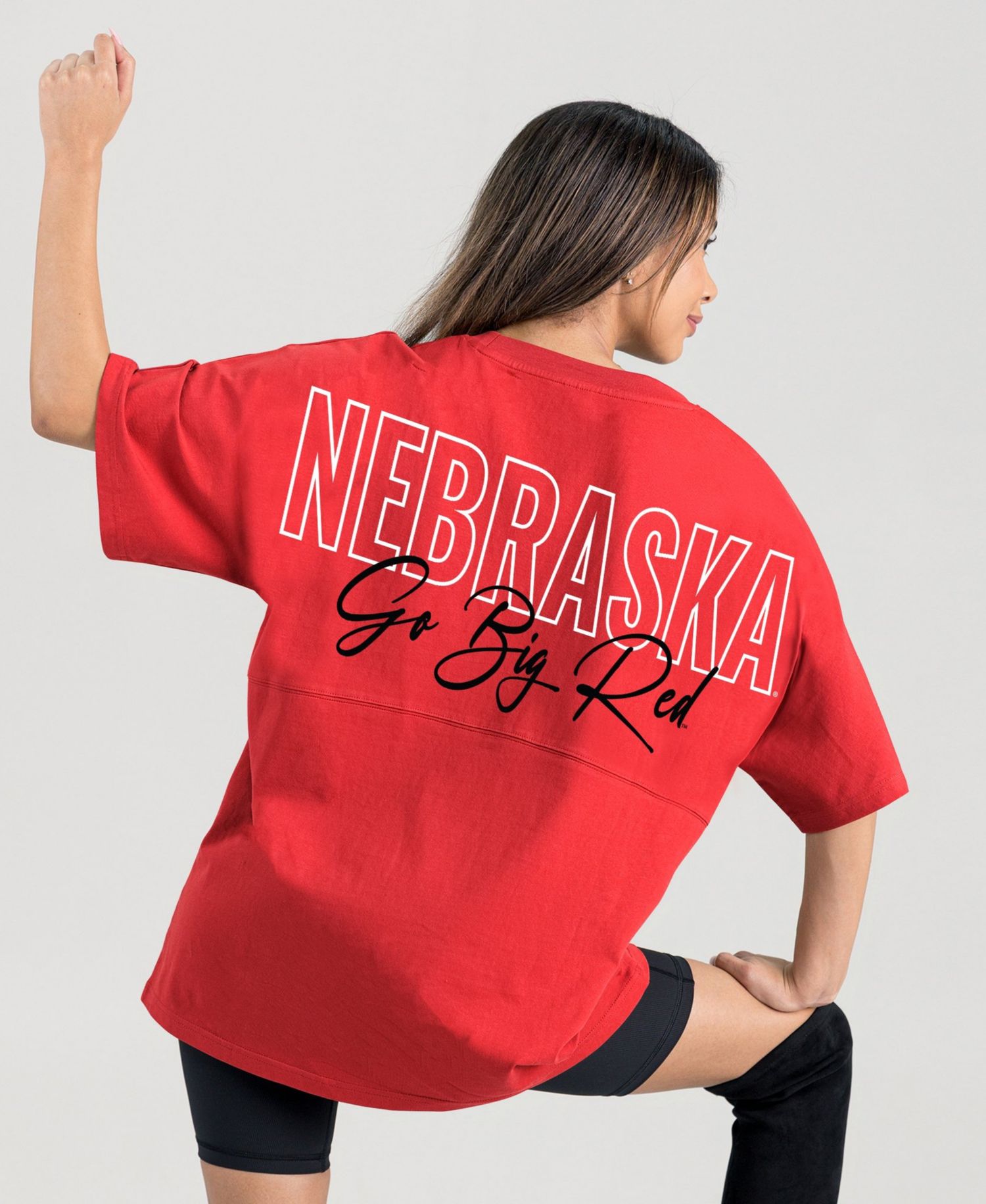 Women's Scarlet Nebraska Huskers Oversized Back at Ya T-Shirt