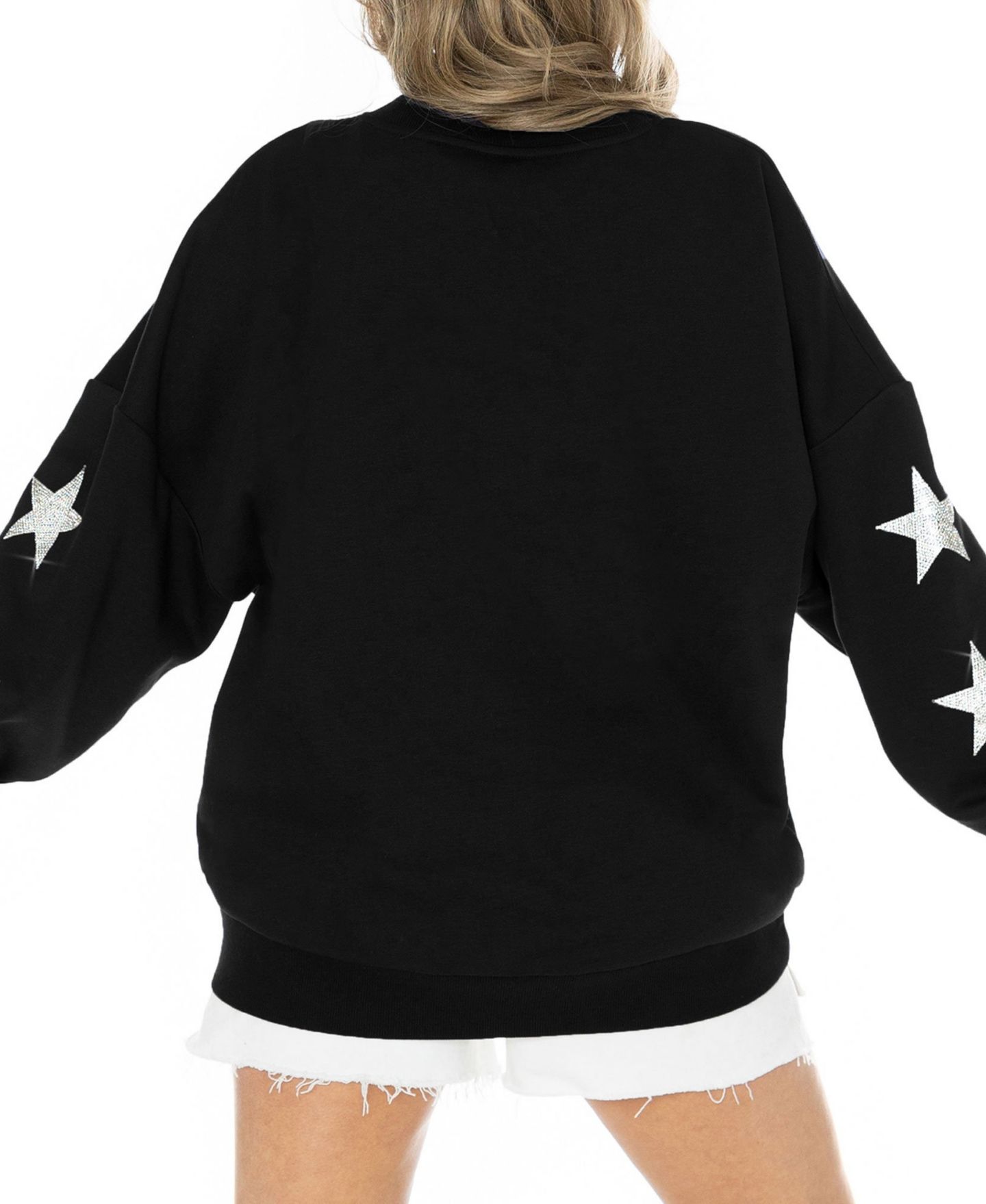 Женская толстовка Gameday Couture Black Cleveland Browns Rhinestone Star Sleeve Settle the Score Oversized Pullover — фото 3