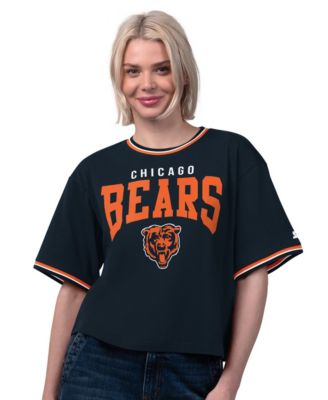 Women's Navy Chicago Bears Ace Cropped T-Shirt