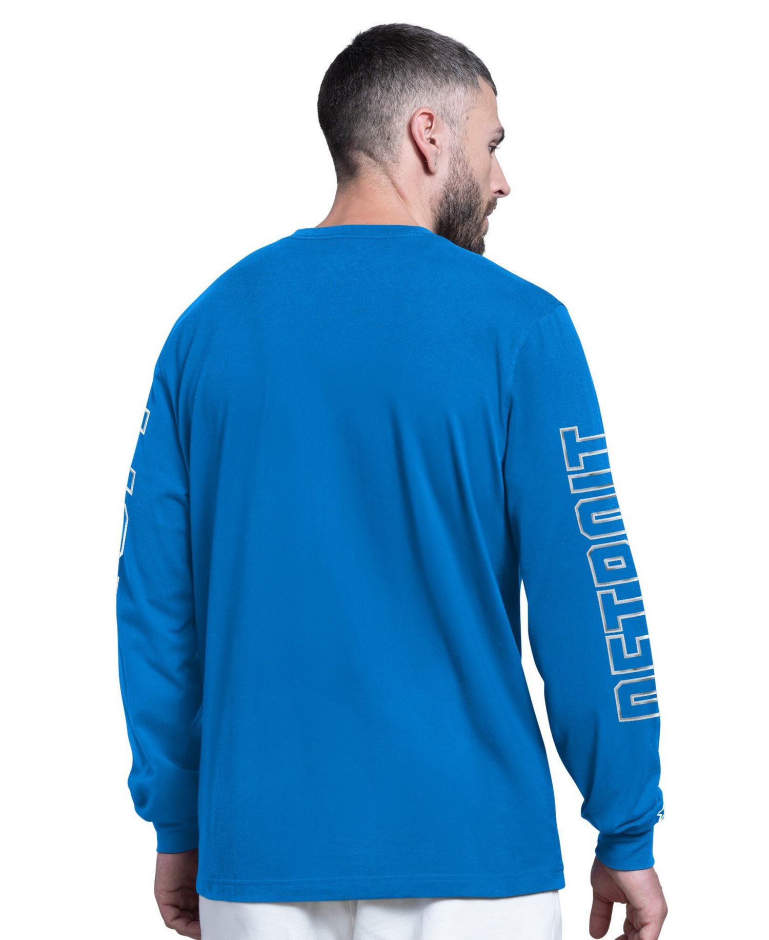 Men's Blue Detroit Lions Clutch Hit II Long-Sleeve T-Shirt