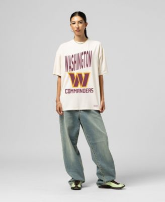 Women's Cream Washington Commanders Logo Boyfriend T-Shirt