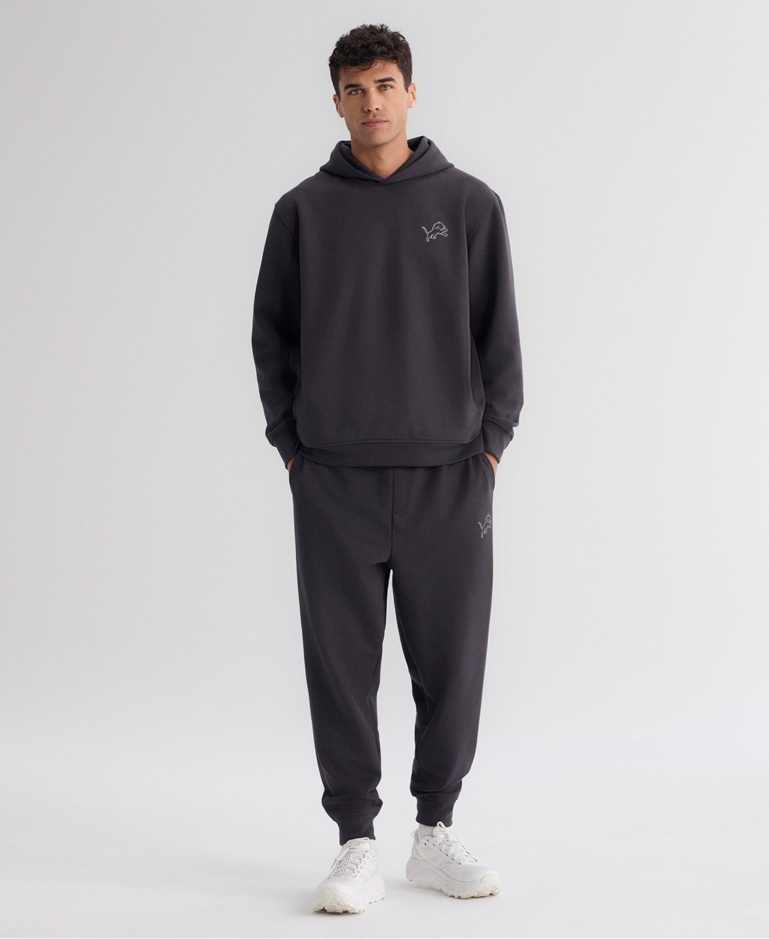 Men's Charcoal Detroit Lions Clutch Fleece Tri-Blend Joggers