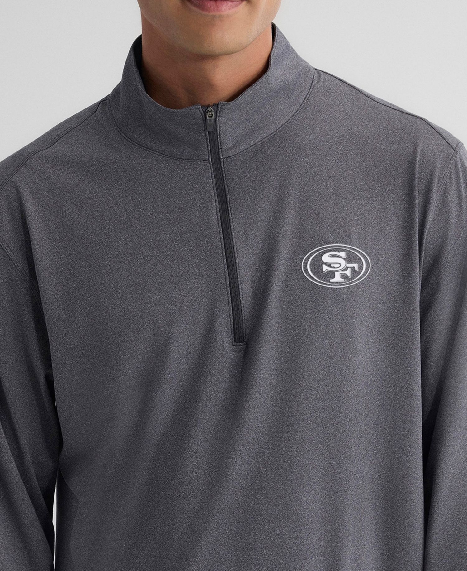 Men's Charcoal San Francisco 49ers Clutch Quarter-Zip Pullover Sweatshirt