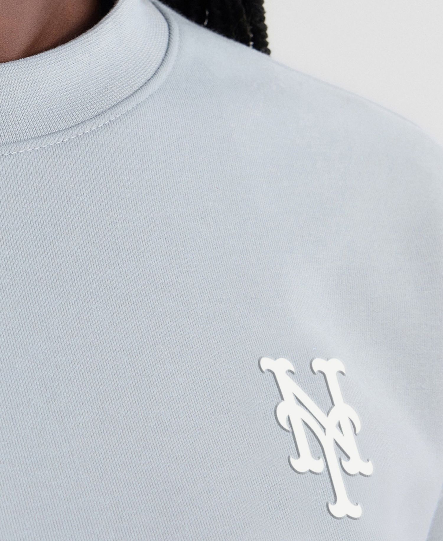 Women's Gray New York Mets Oversized Clutch Tri-Blend Sweatshirt