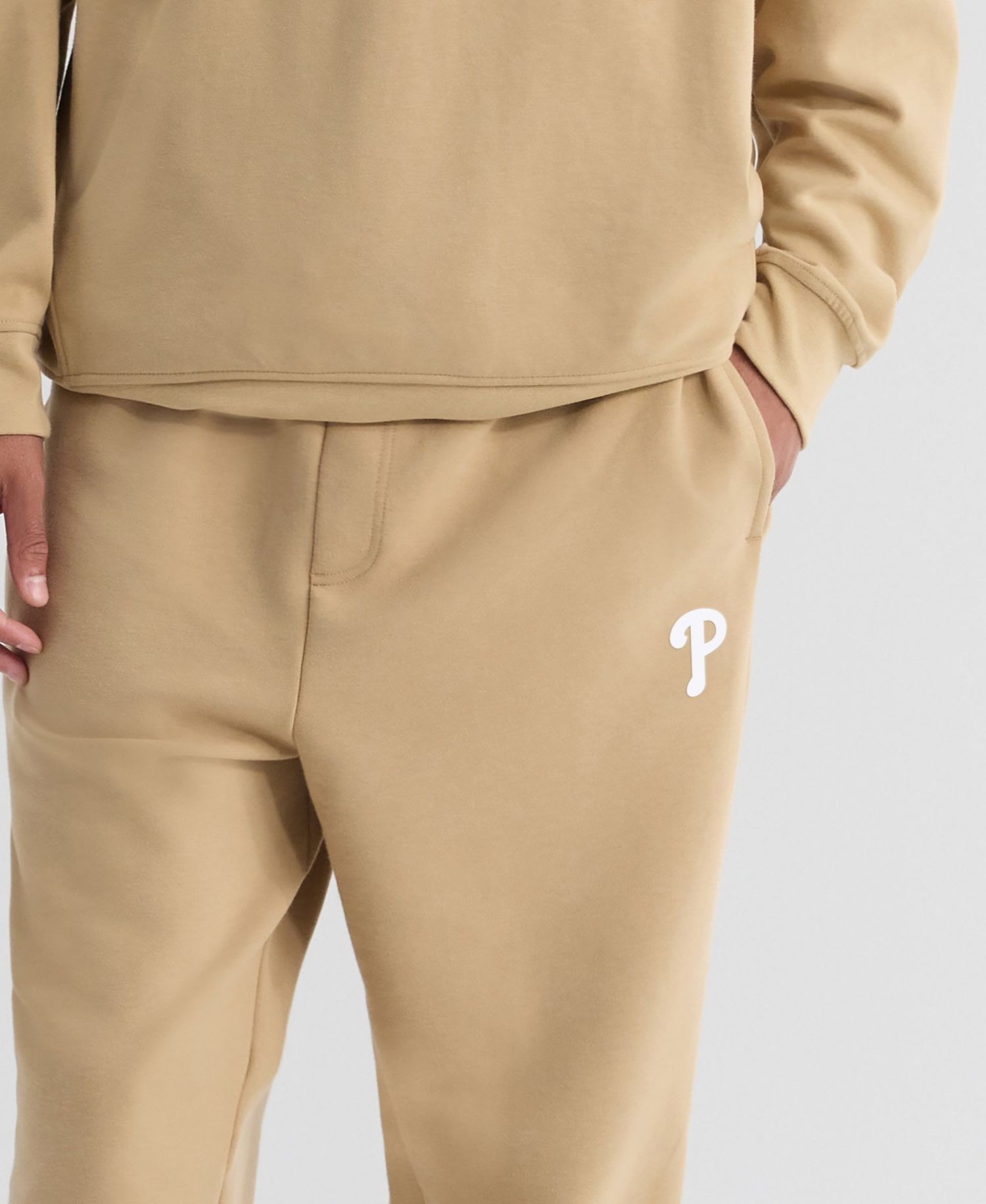 Men's Khaki Philadelphia Phillies Clutch Fleece Tri-Blend Joggers