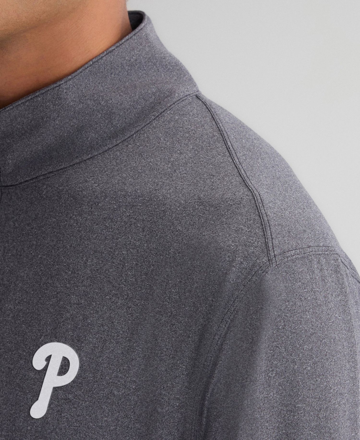 Men's Charcoal Philadelphia Phillies Clutch Quarter-Zip Pullover Sweatshirt