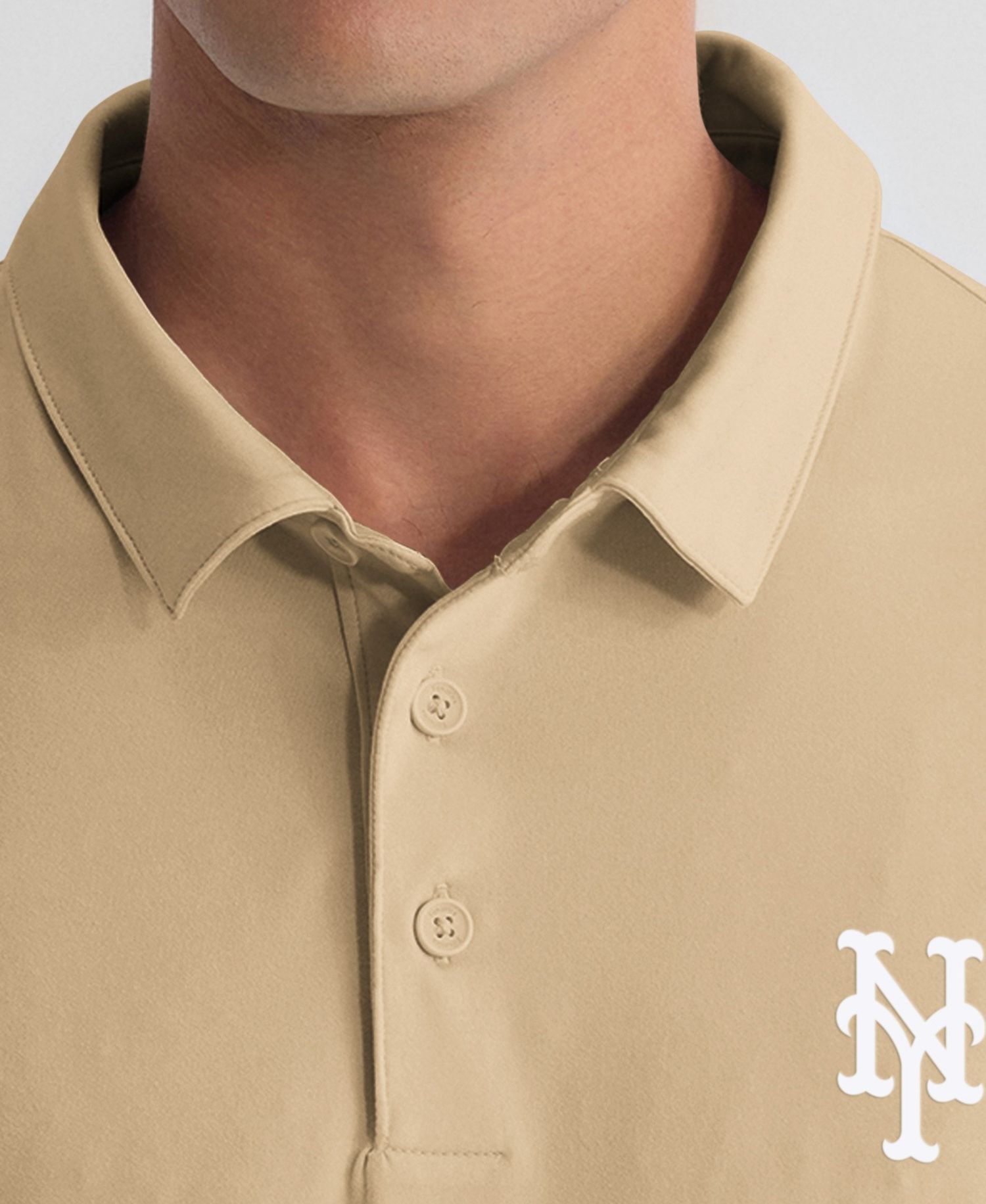 Men's Khaki New York Mets Clutch Polo Shirt