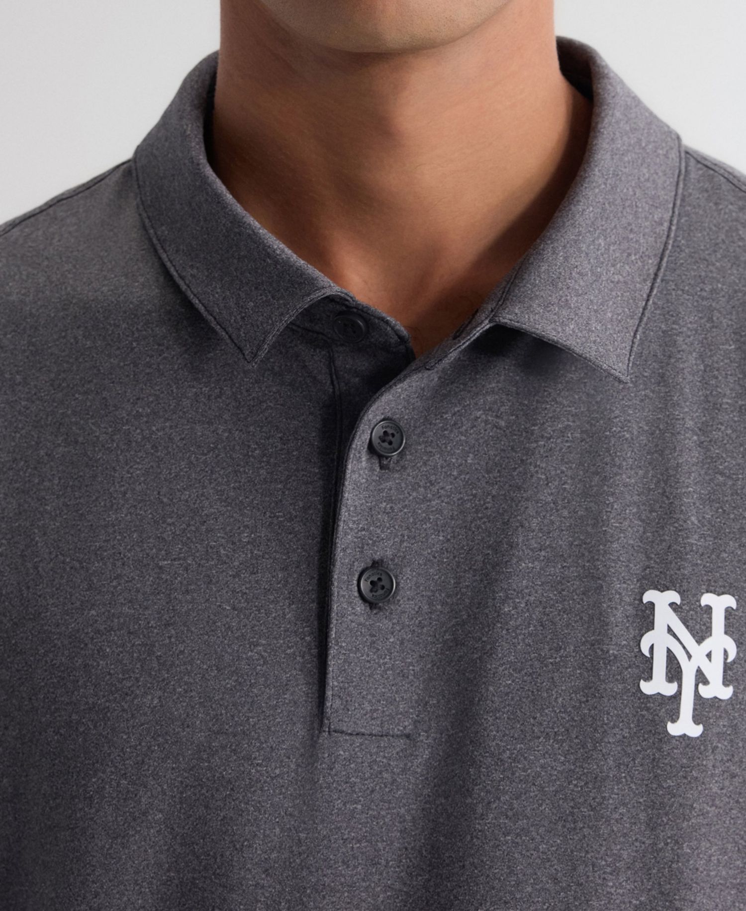 Men's Charcoal New York Mets Clutch Polo Shirt