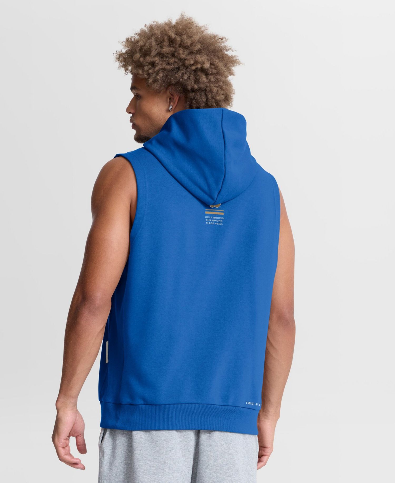 Men's Blue UCLA Bruins 2026 Sideline Sleeveless Dri-FIT Hoodie