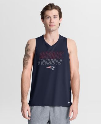 Men's Navy New England Patriots Kickoff Miler Dri-FIT Tank&iquest; Top