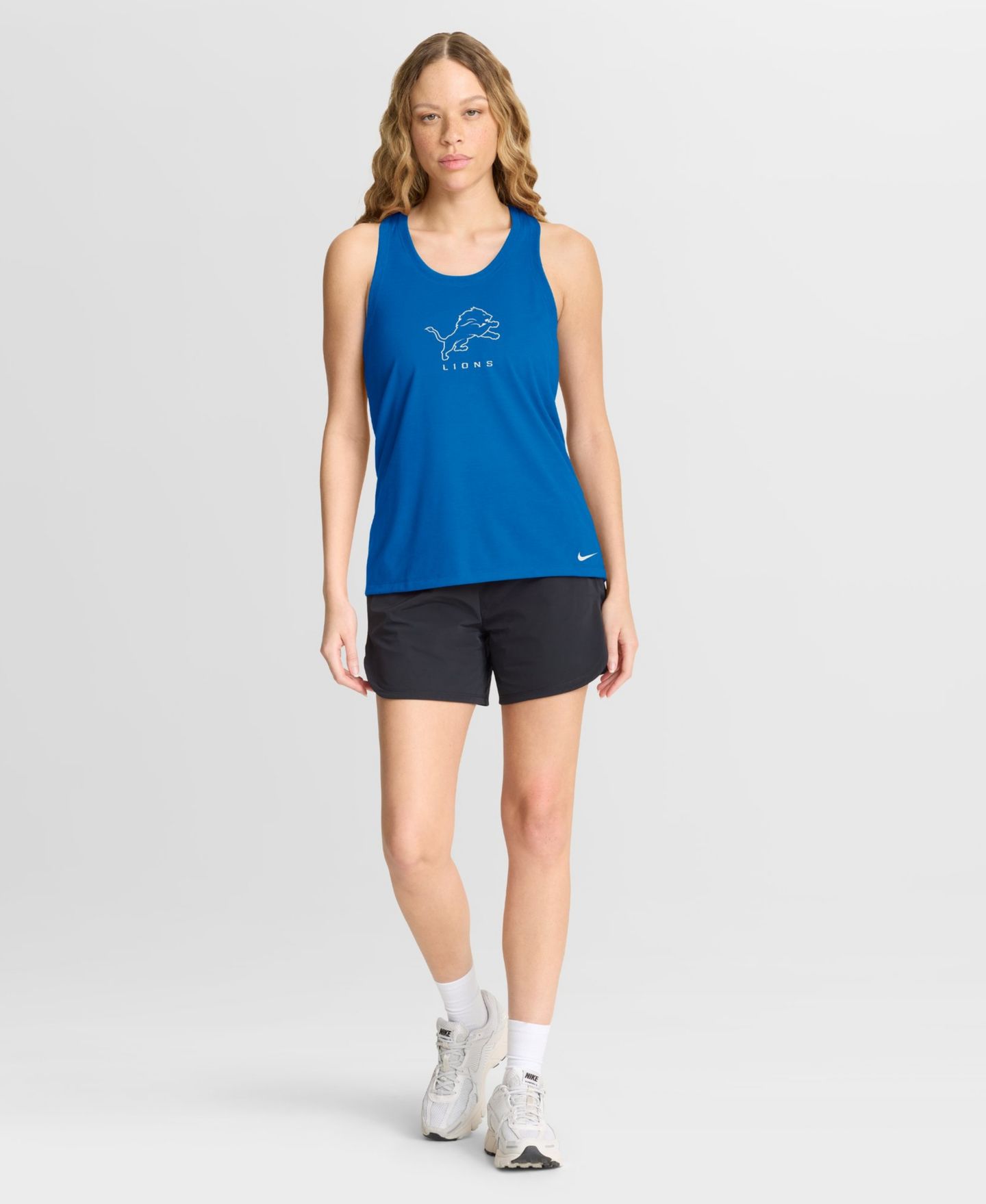 Женский топ Nike Blue Detroit Lions Hurry Up Tri-Blend Dri-FIT — фото 4