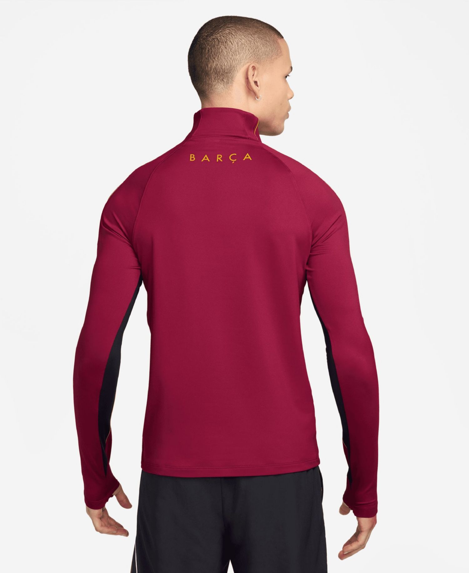 Men's Red Barcelona Strike Dri-FIT Quarter-Zip Long Sleeve Drill Top