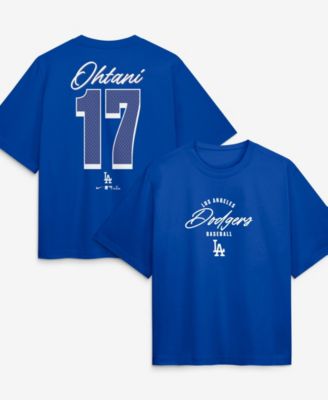 Women's Shohei Ohtani Royal Los Angeles Dodgers Premium Essentials Boxy Name Number T-Shirt