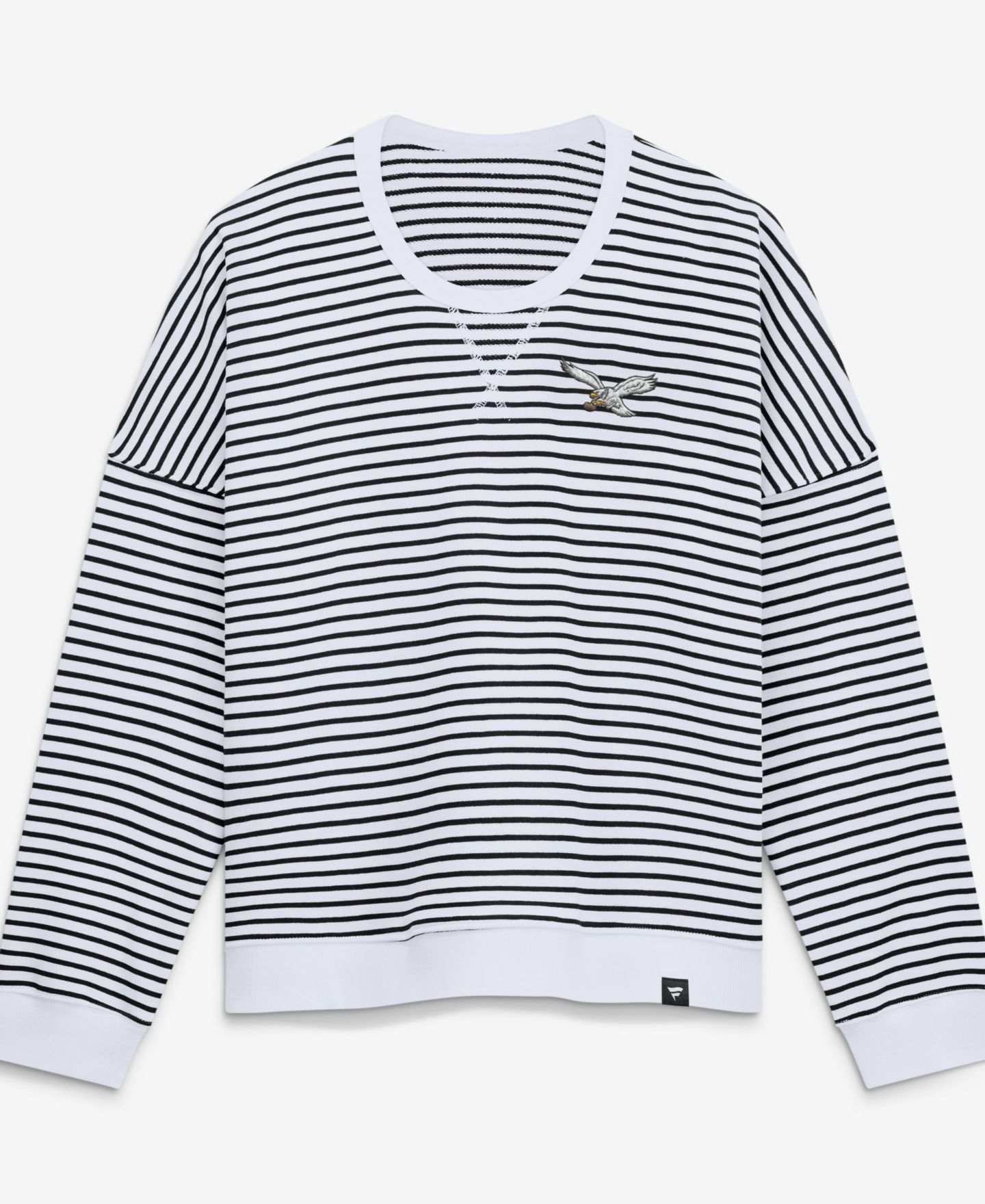 Женская толстовка Fanatics White/Black Philadelphia Eagles Striped Oversized French Terry — фото 1