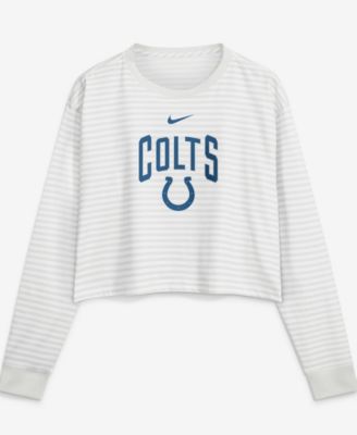 Women's White Indianapolis Colts Loose Fit Crop Top