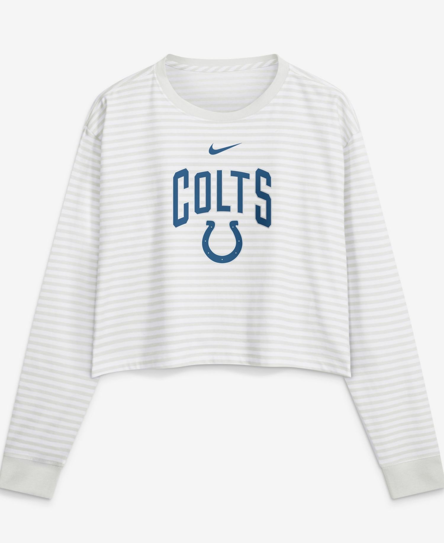 Women's White Indianapolis Colts Loose Fit Crop Top