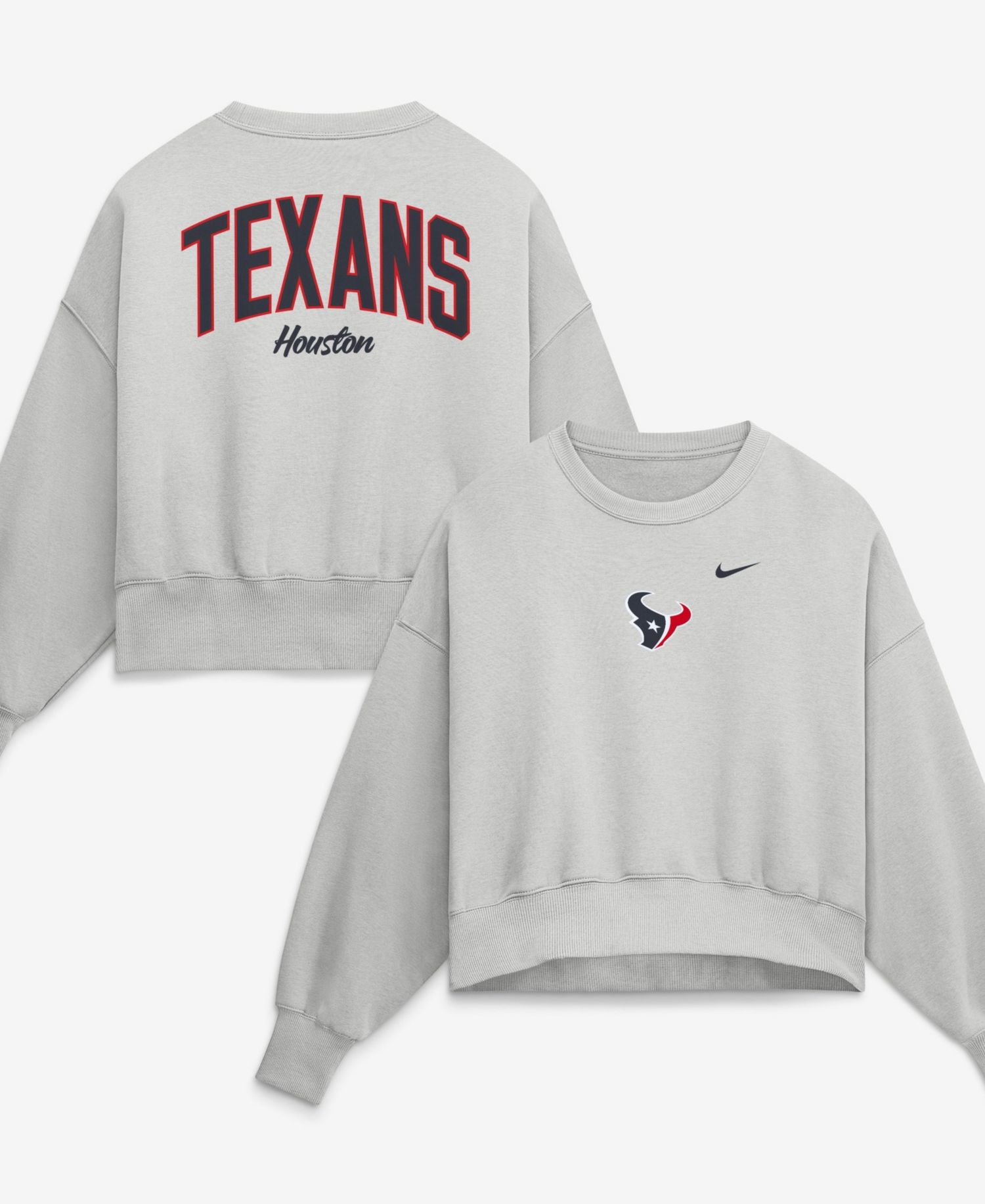 Women's Gray Houston Texans Oversized Primetime Phoenix Fleece Sweatshirt