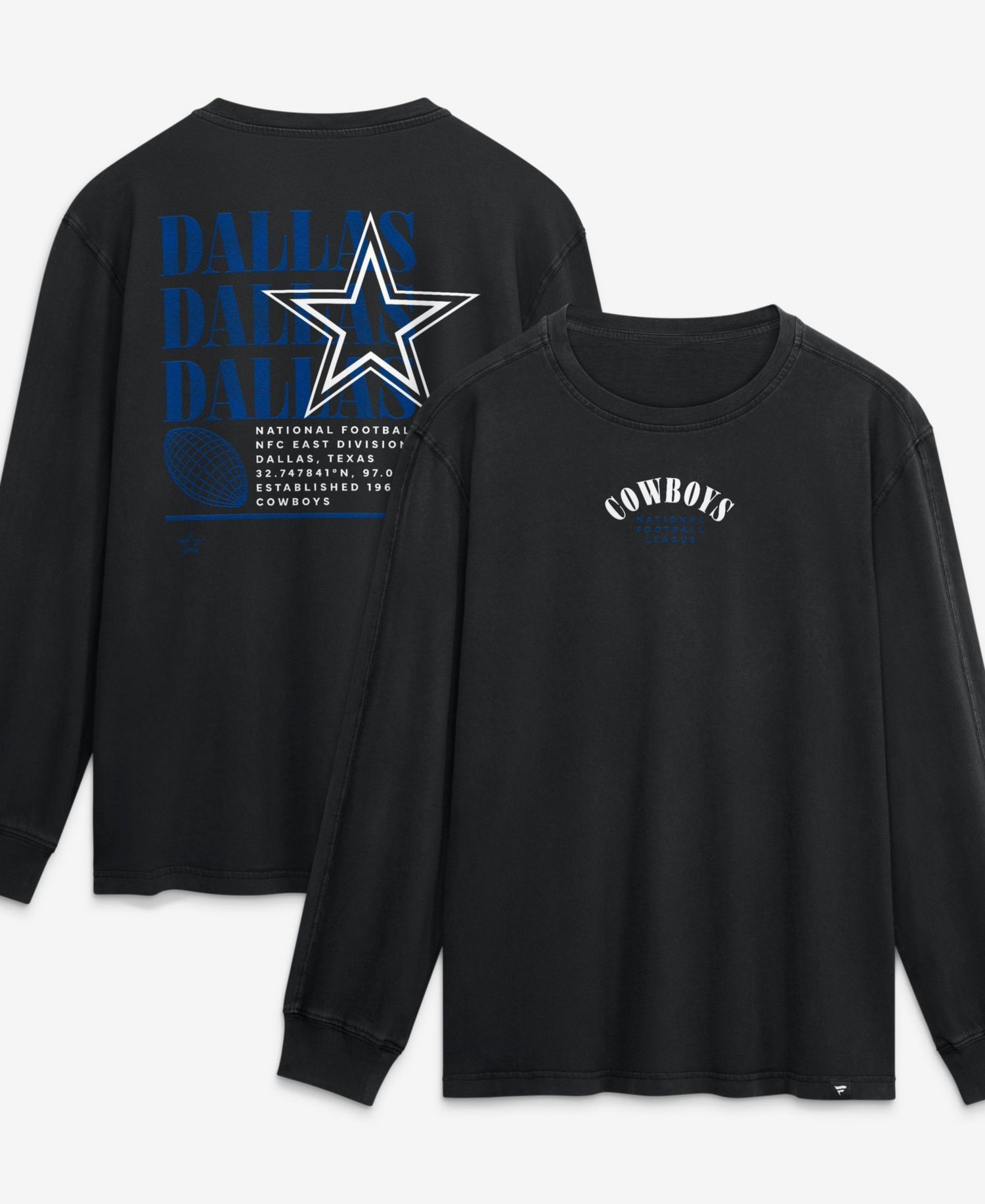 Men's Black Dallas Cowboys Relaxed Fullback Drive Long Sleeve Fashion Top