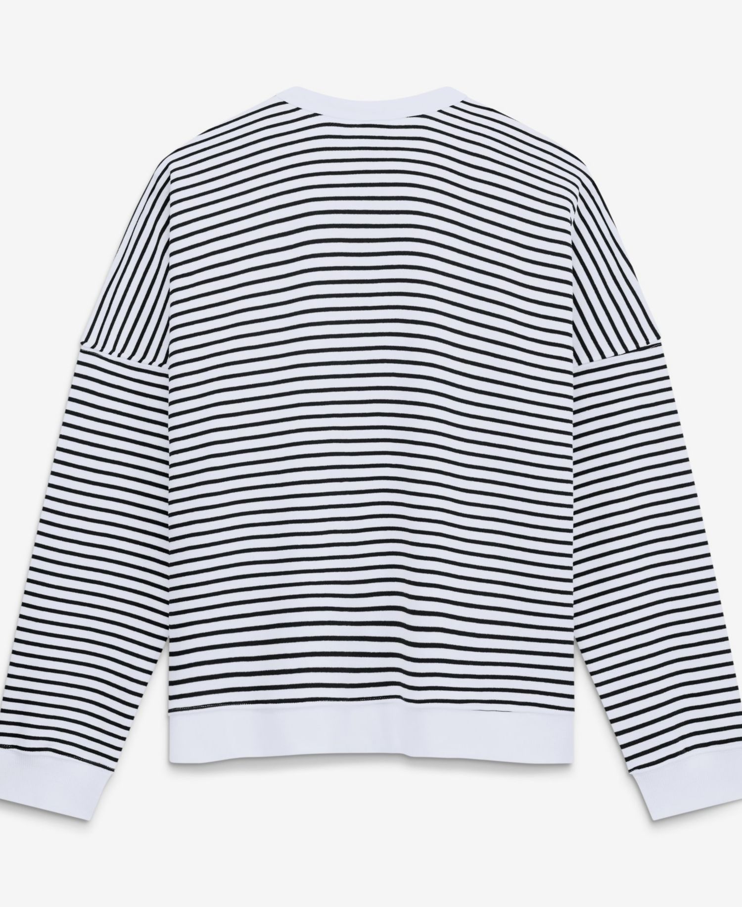 Women's White/Black Minnesota Vikings Striped Oversized French Terry Sweatshirt