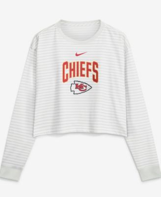Women's White Kansas City Chiefs Loose Fit Crop Top