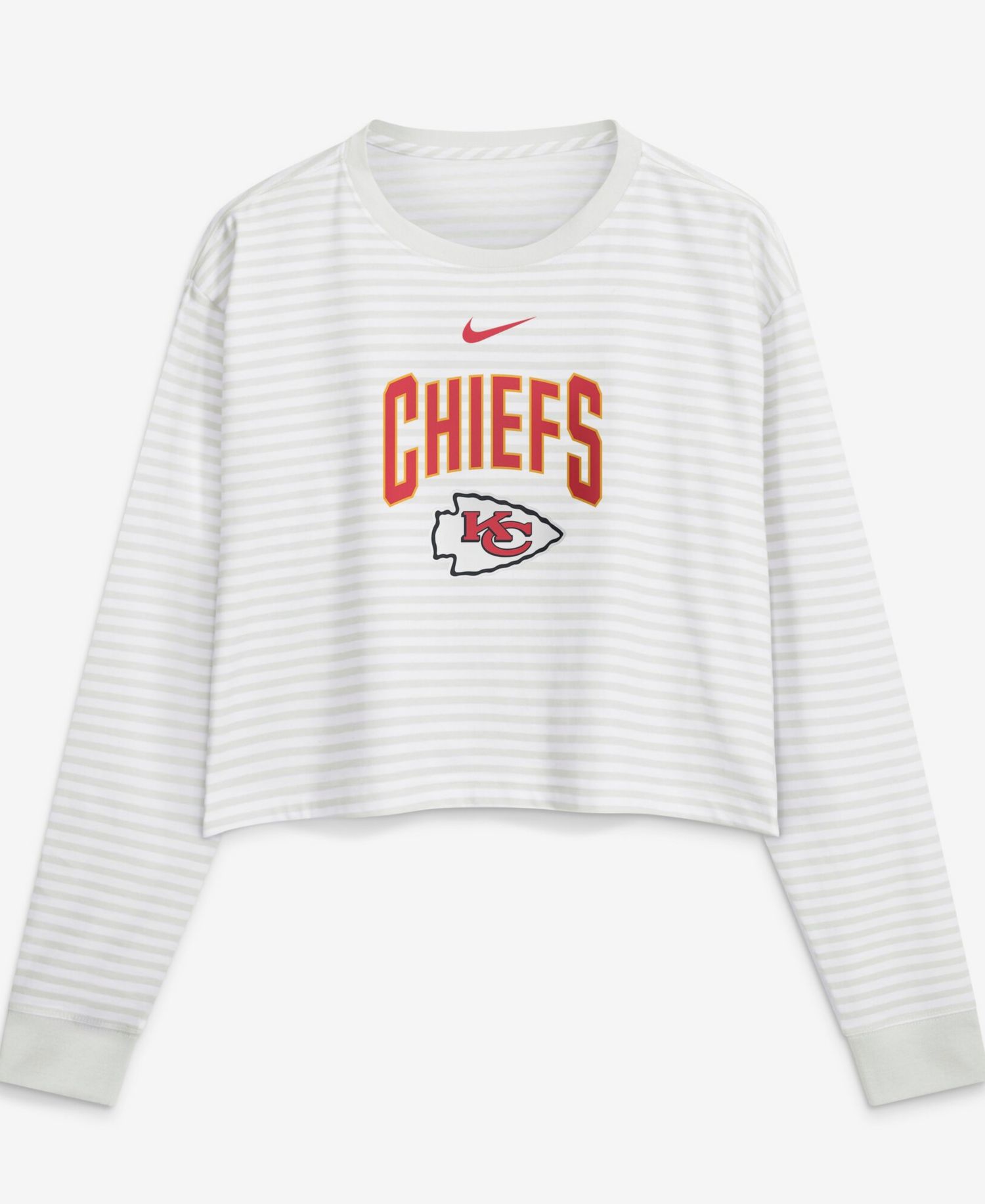 Women's White Kansas City Chiefs Loose Fit Crop Top
