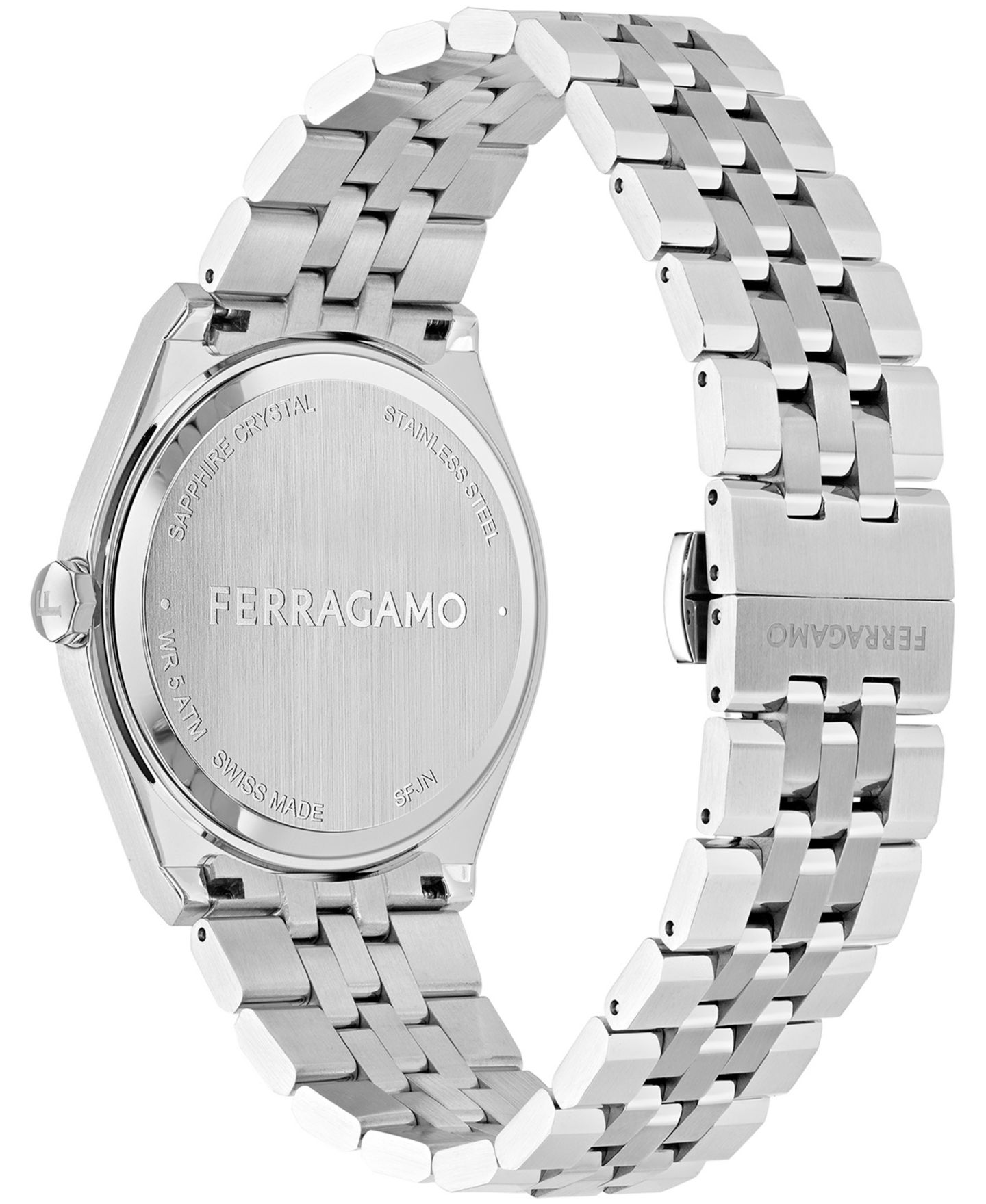 Мужские часы Ferragamo Silver Stainless Steel Bracelet Watch 40mm — фото 3