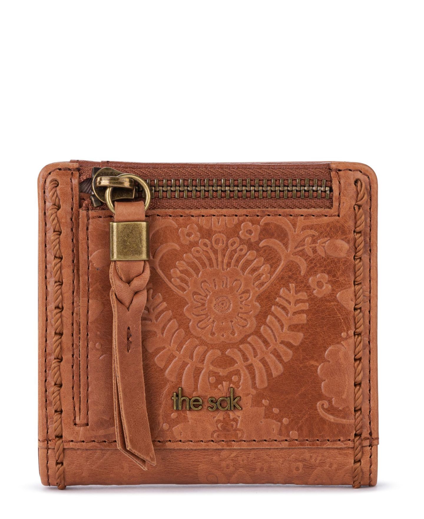 Женский кошелёк The Sak Mira Leather Floral-Emboss Snap Closure Wallet, цвет: Чёрный — фото 3