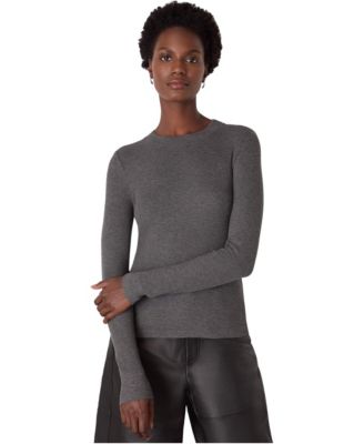Women's Essential Ribbed Crew Long Sleeve Top