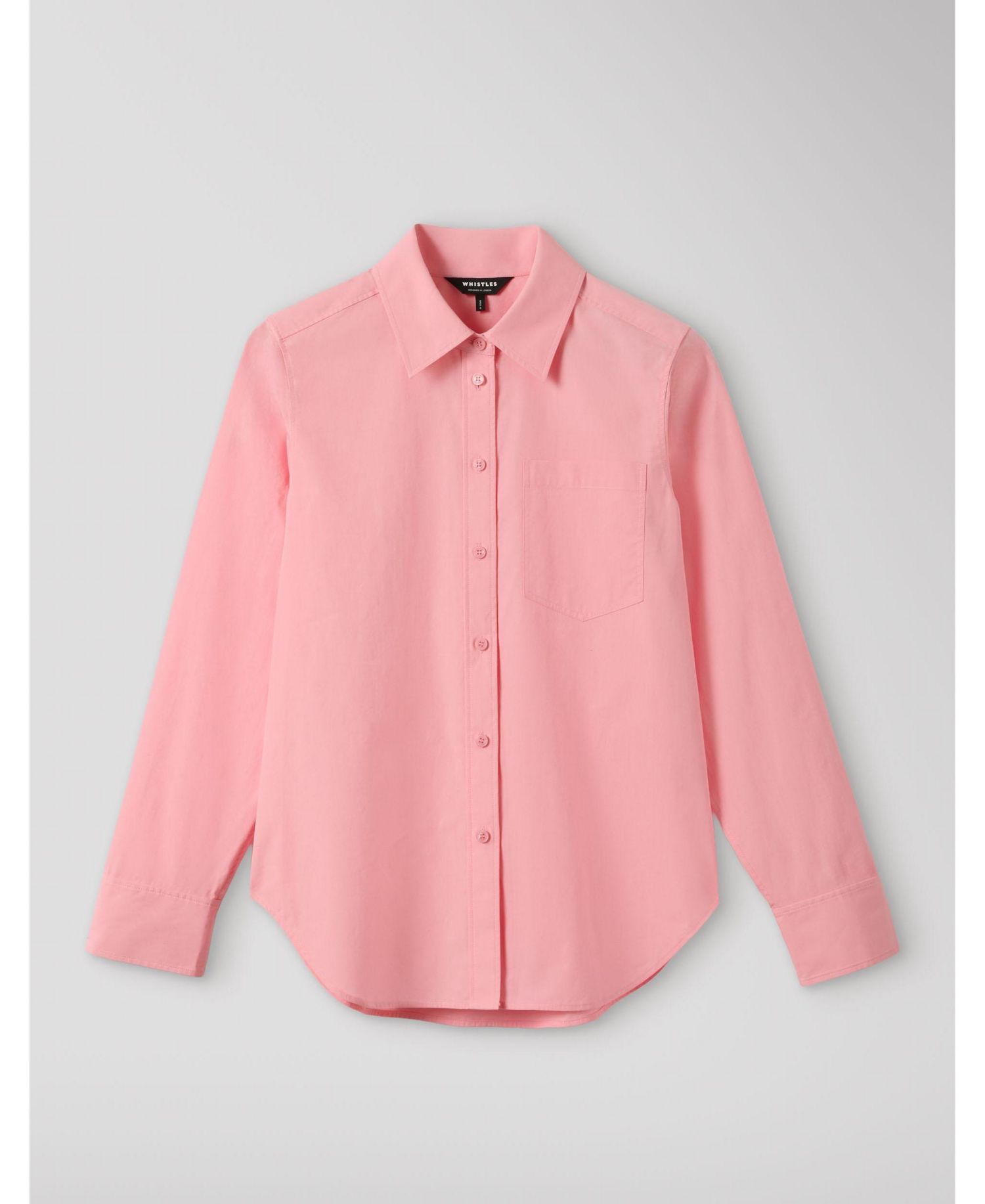 Women's Cotton Poplin Bib Detail Long-Sleeve Shirt