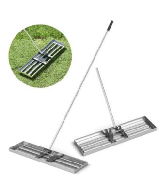 36 x 10 Inch Lawn Leveling Rake with Ergonomic Handle, Heavy Duty Lawn Tool