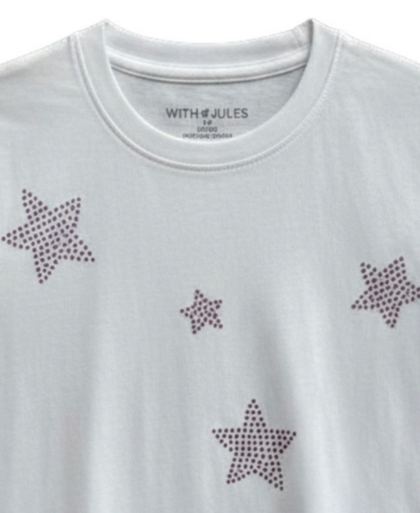 Футболка With Jules Crewneck Star Rhinestone Printed T-Shirt для девочек, цвет: Белый — фото 3