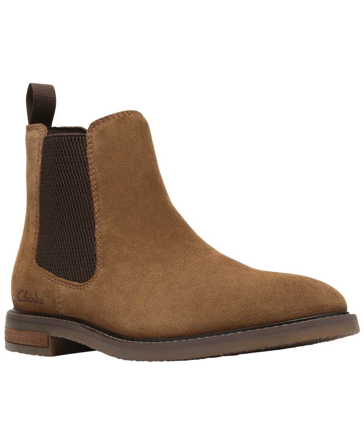 Clarks Men's Jaxon Easy Chelsea Boot Cola Suede - Size: 8 D-Width