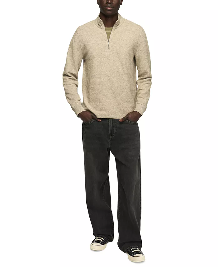 Men's Mockneck Quarter-Zip Textured Sweater - thumbnail 2