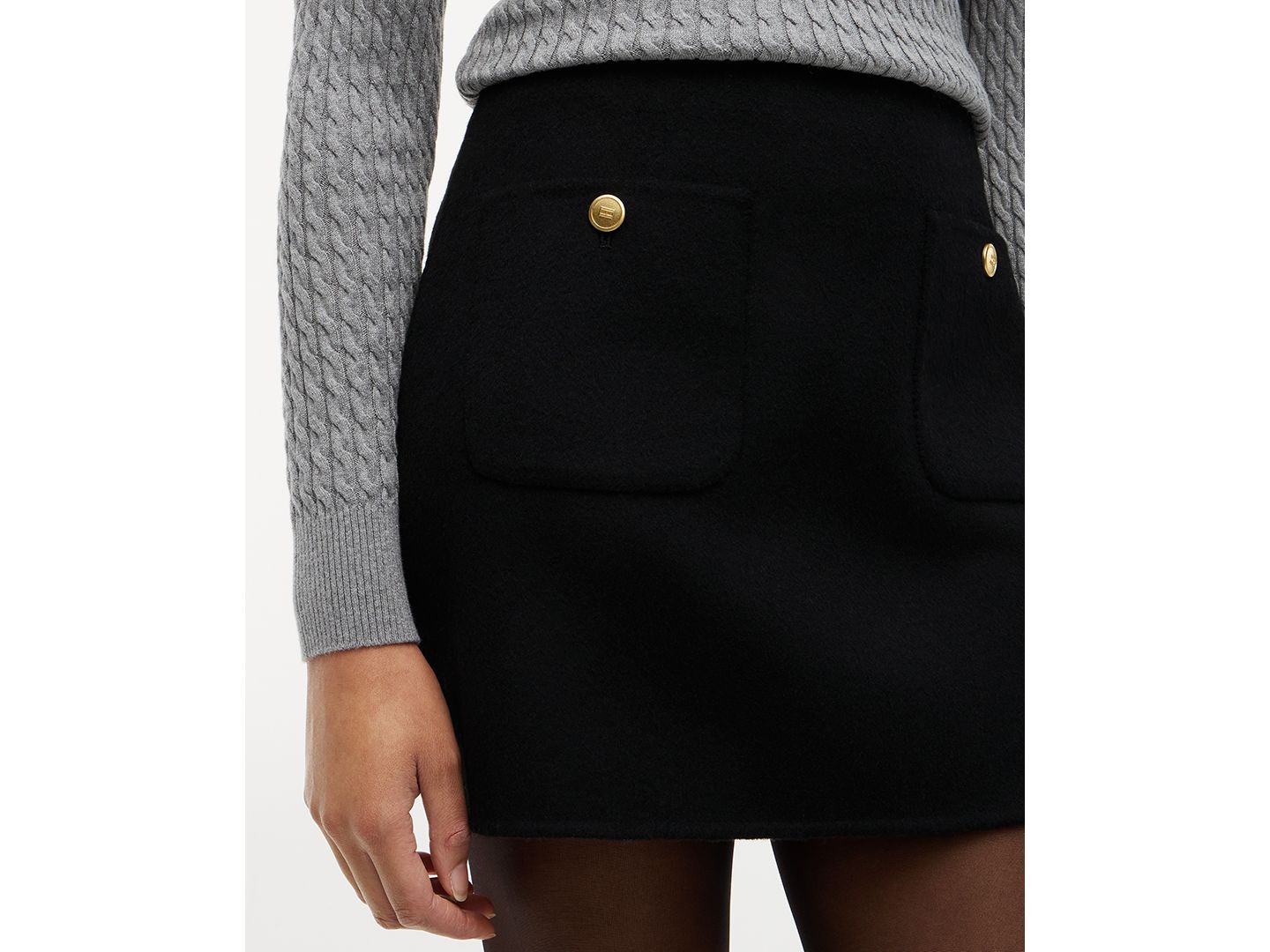 Женская мини-юбка Tommy Hilfiger А-силуэта, цвет: Чёрный — фото 3
